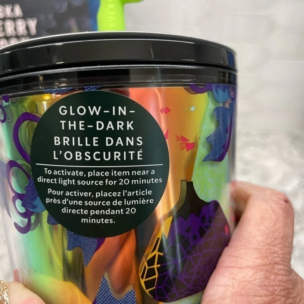 Starbucks 2024 Alien Spaceship & Pumpkin Glow in the Dark Topper Tumbler. NWT.